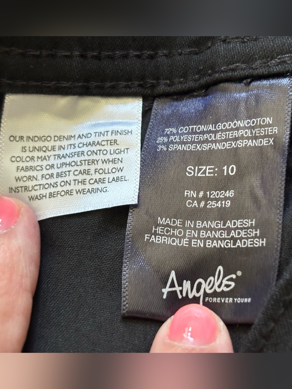 NWT Angels Forever Young High-Rise Black Skinny Jeans Size 10 - Picture 8 of 8